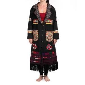 NEW STANDAWT rare merino wool coat in black/orange/yellow